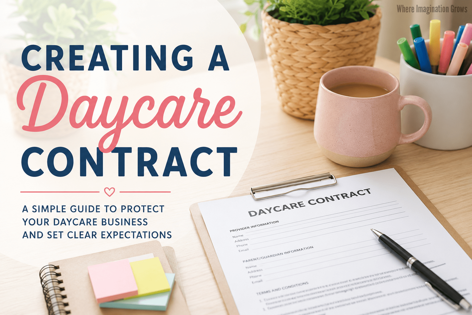 Tips and advice for creating a home daycare contract!