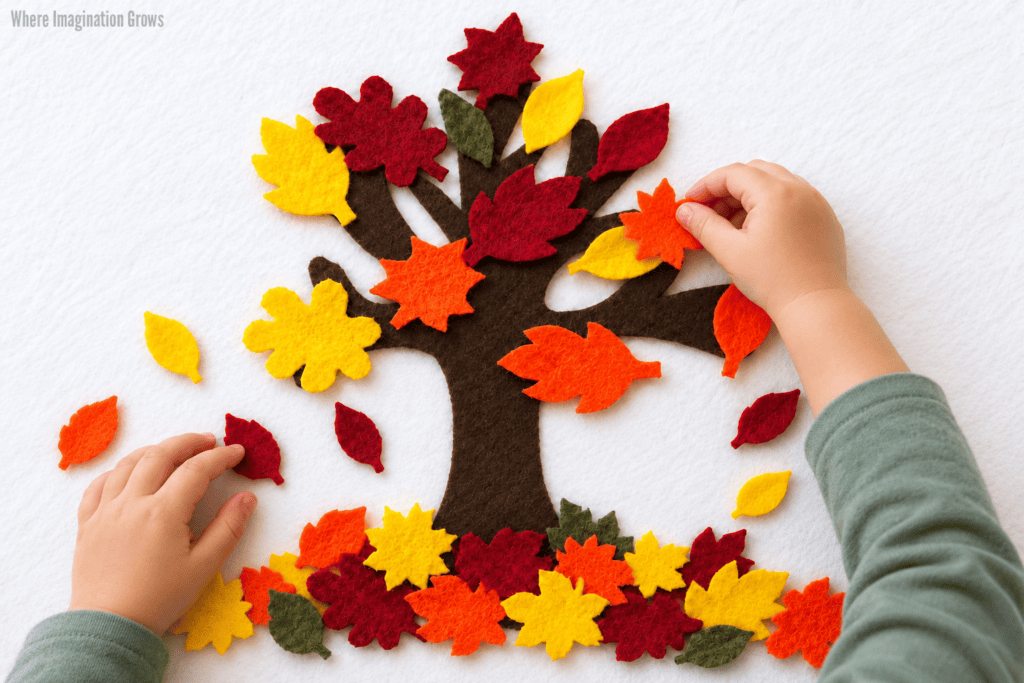 Easy Fall Felt Board Fall Leaves Activity for Toddlers and Preschoolers