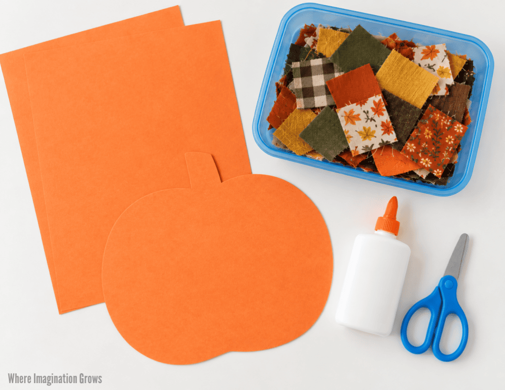 Easy Fabric Pumpkin Collage Craft for Toddlers