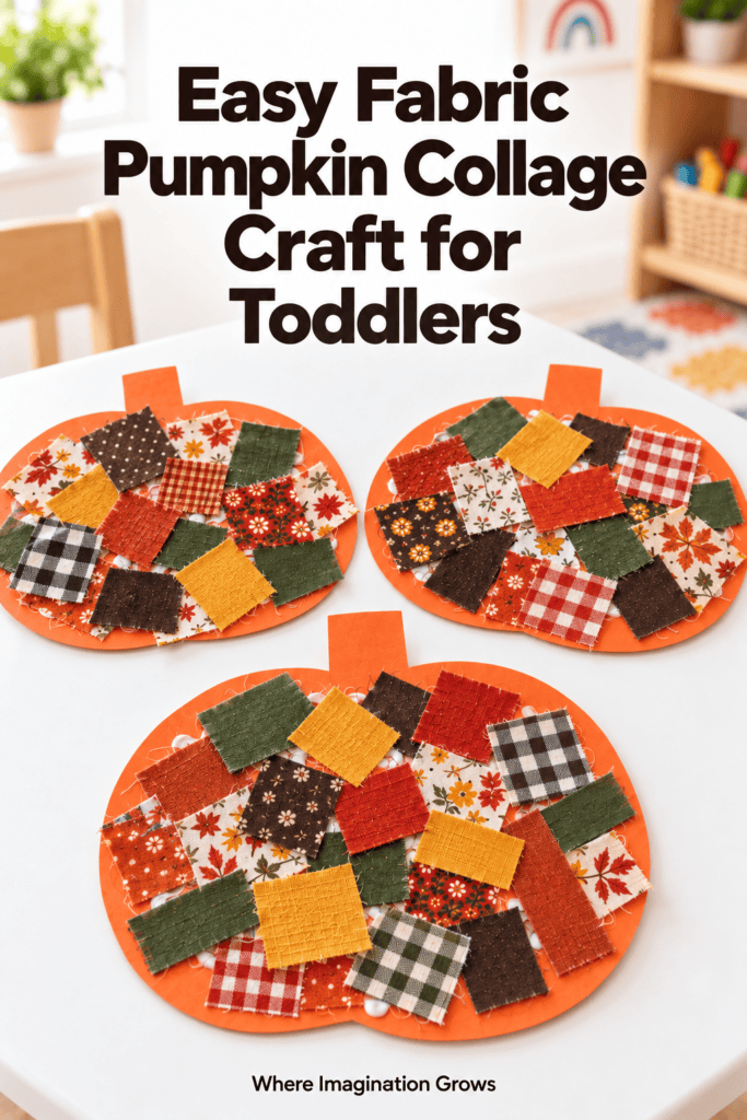 Easy Fabric Pumpkin Collage Craft for Toddlers