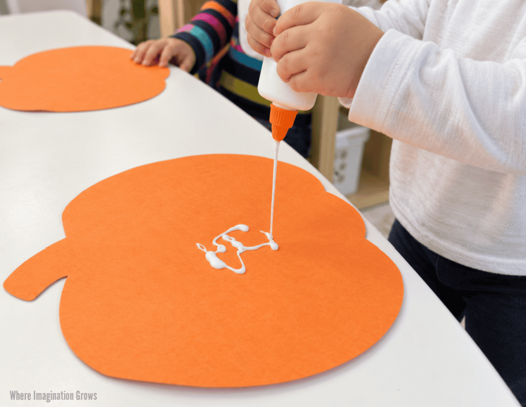 Easy Fabric Pumpkin Collage Craft for Toddlers