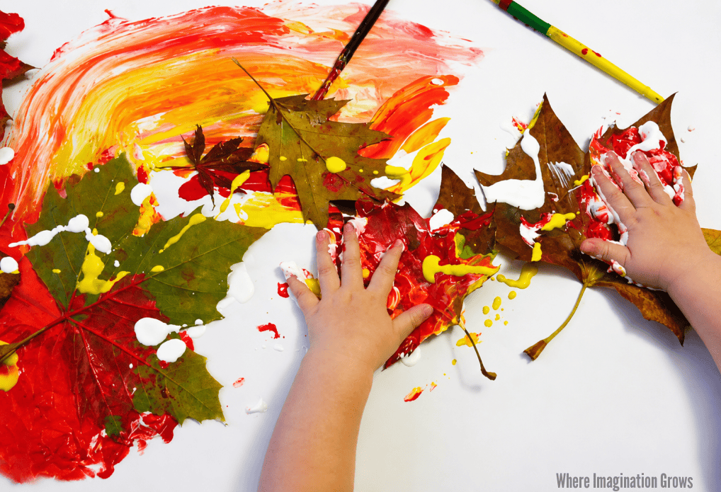 Fall Leaf Painting for Toddlers and Preschoolers