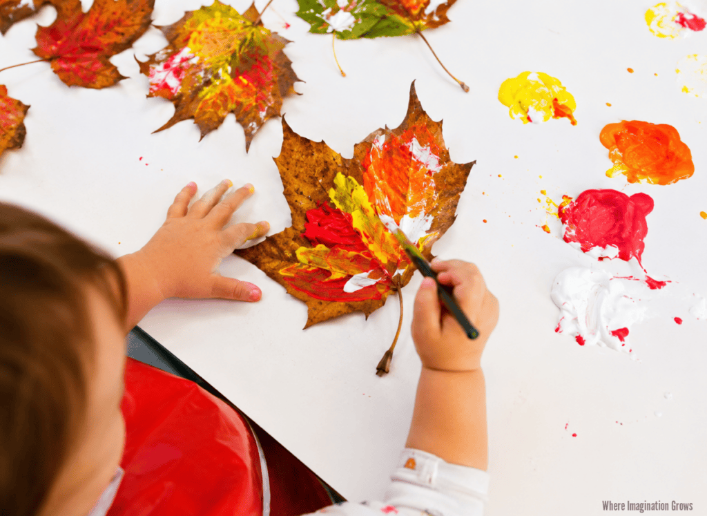 Fall Leaf Painting for Toddlers and Preschoolers