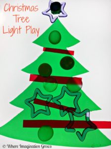 Light table Christmas Tree activity for preschoolers!