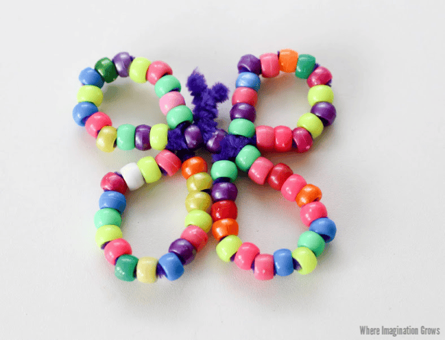 Easy Pony Bead Butterfly Craft for Preschoolers!