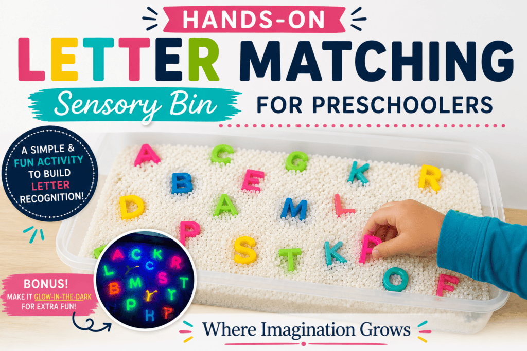 Letter Matching Sensory Bin for Preschoolers (Plus a Glow-in-the-Dark Twist!)