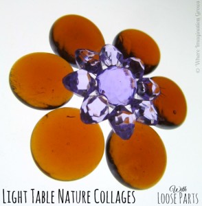 Light Table Nature Collages with Loose Parts for Preschoolers