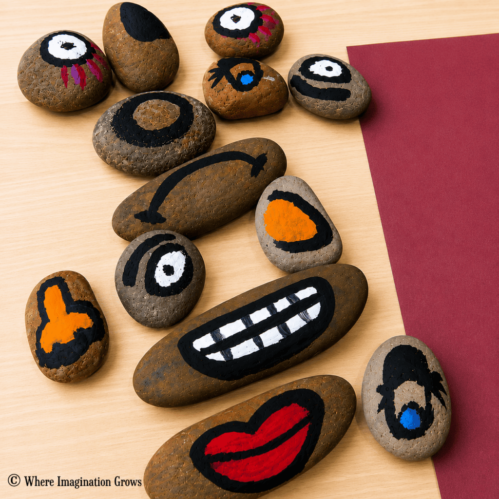 Painted Rocks Emotion Story Stones for Kids! Pretend play that teaches SEL