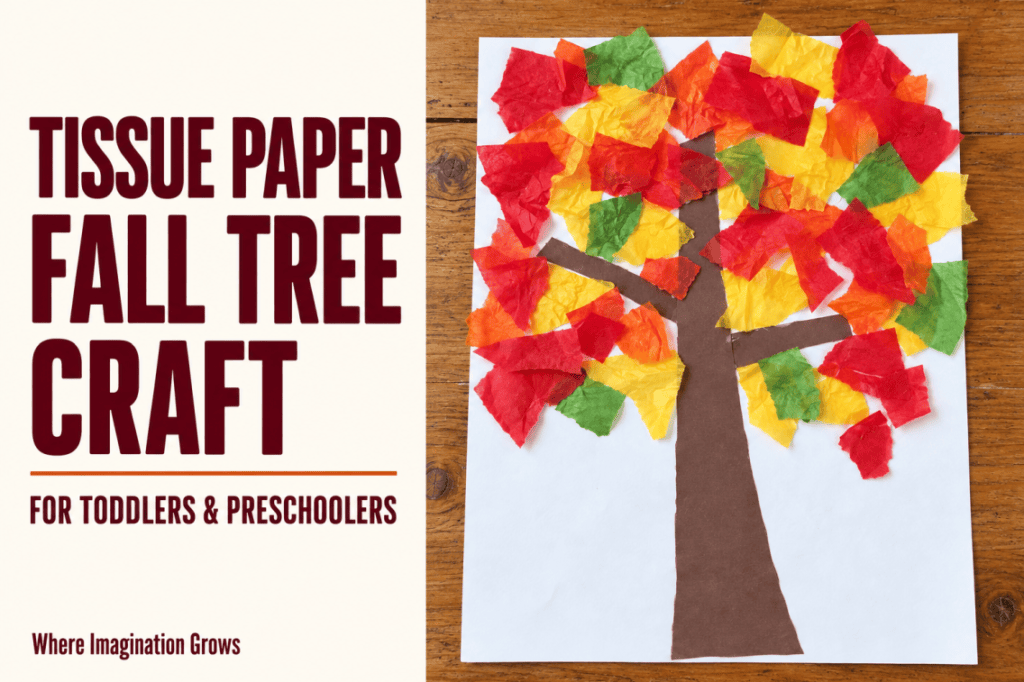Easy Tissue Paper Fall Tree Craft for Toddlers and Preschoolers