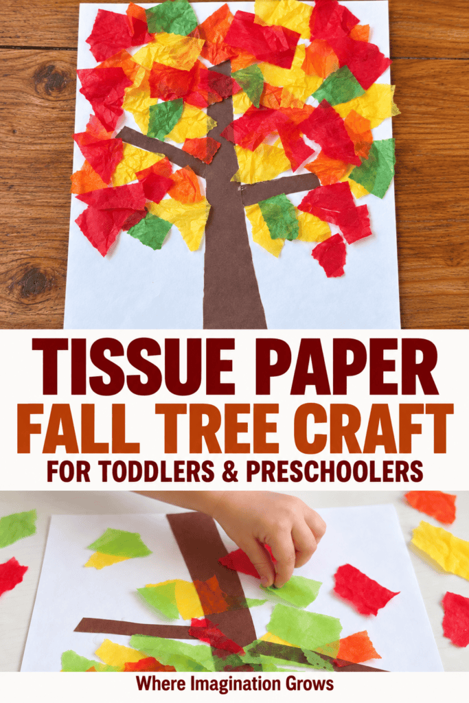 Easy Tissue Paper Fall Tree Craft for Toddlers and Preschoolers