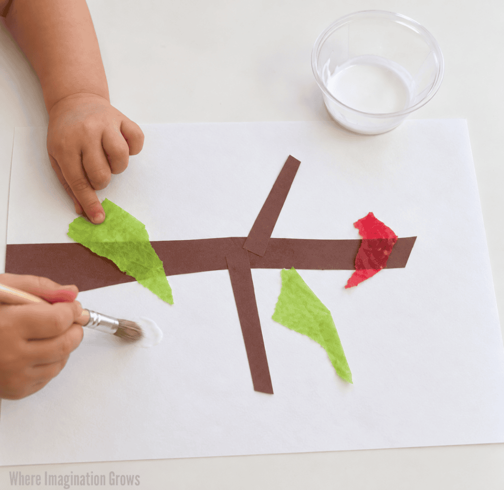 Easy Tissue Paper Fall Tree Craft for Toddlers and Preschoolers