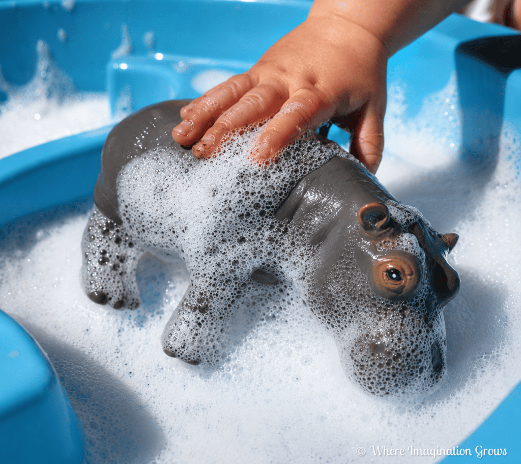 Animal Washing Sensory Play for Toddlers & Preschoolers