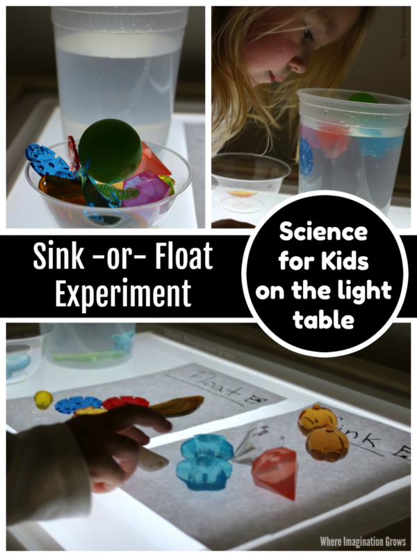 Sink or Float Experiment on the Light Table - Where Imagination Grows