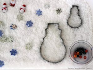 Winter Snowman Sensory Bin for Kids