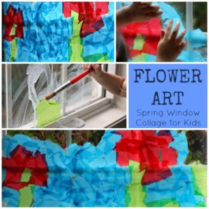 Spring Tissue Paper Flower Window Art for Kids