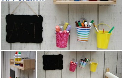 DIY outdoor art station for kids! A simple ways to take art projects outside this summer!