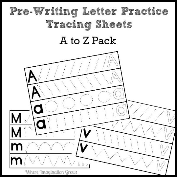 Prewriting Letter Practice Printables for Preschool