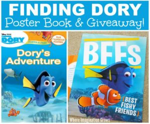 Finding Dory Poster Page Book for Kids! A fun and interactive children's book for Dory fans! Plus a giveaway!