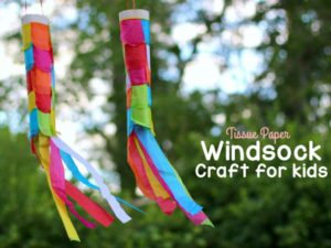 Tissue Paper Windsock Craft for Kids! A fun fine motor craft for summer!