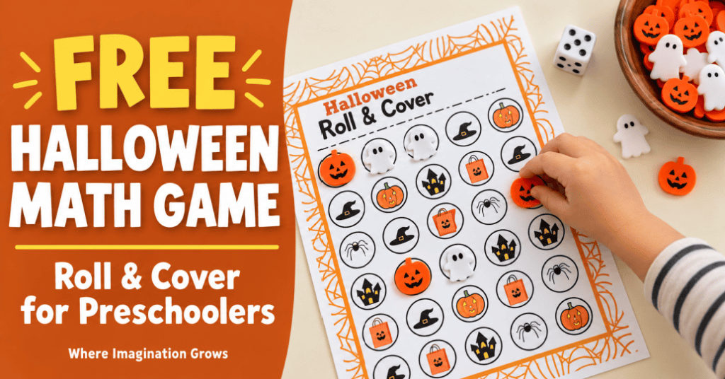 Free Halloween Math Game for Preschoolers: Roll and Cover