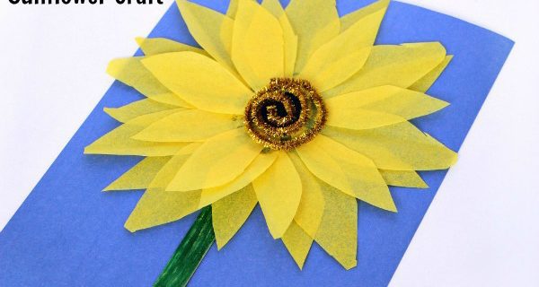 Tissue Paper Sunflower Craft for Kids!