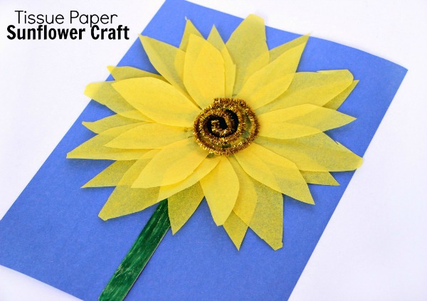 Tissue Paper Sunflower Craft for Kids!