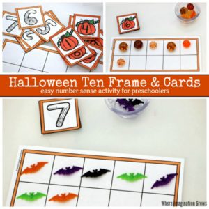 Halloween Ten Frame & Number Cards! A free printable to help preschoolers with number sense!