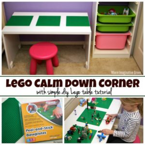 Calm Down Corner for Kids with and Easy DIY LEGO Table