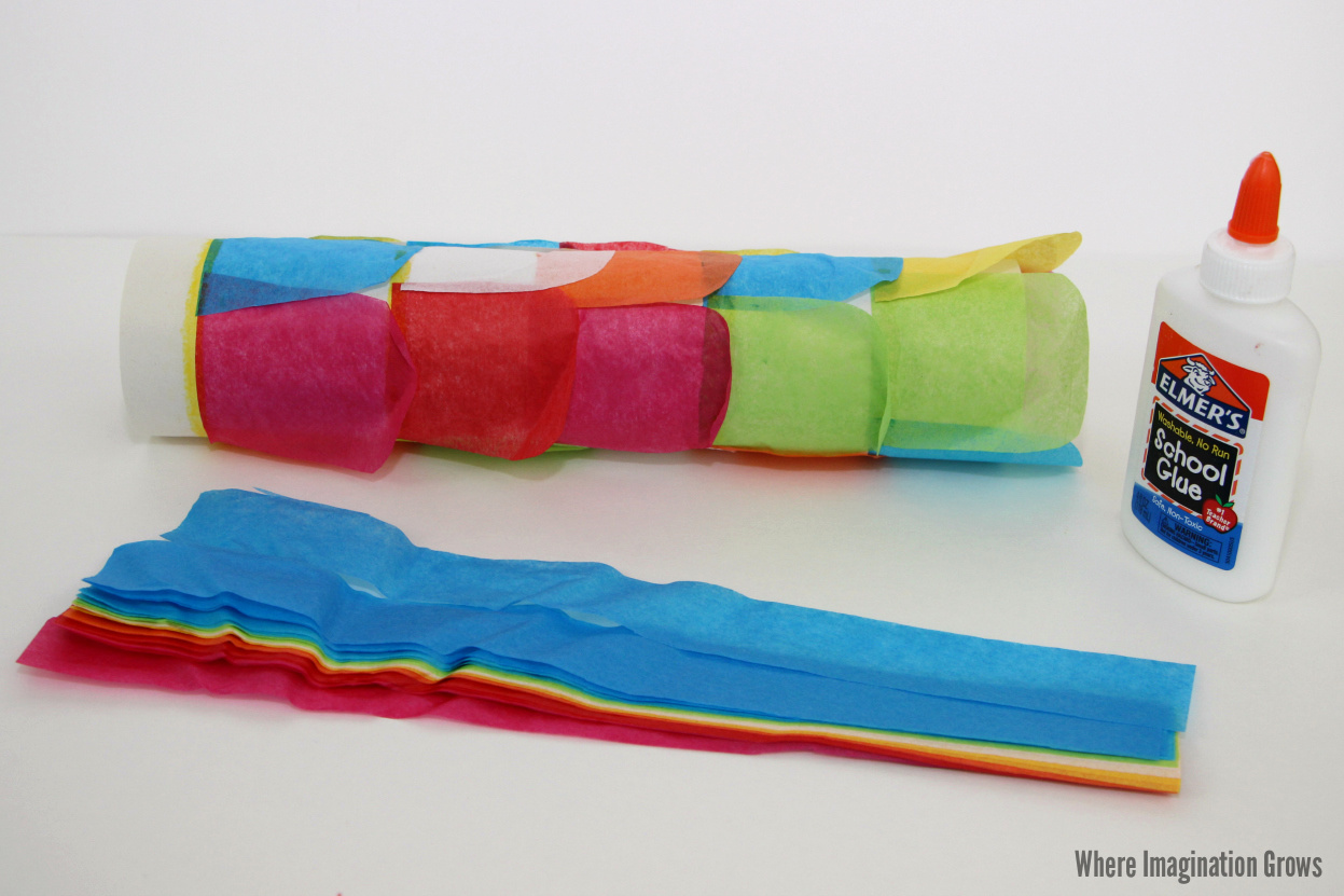 Tissue Paper Windsocks Craft for Kids