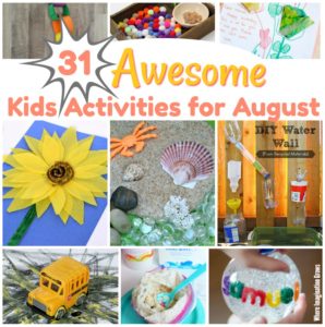 A month of kids activities for August! 31 ideas for summer fun at home! This free activity planner is an all-in-one lesson plan for summer with kids!