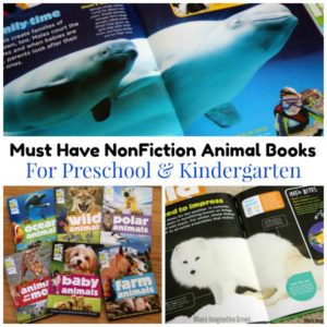 Must have nonfiction animal books for kids! Learn about farm, wild, polar, and ocean animals. Plus baby animals too! Perfect for preschool and kindergarten!