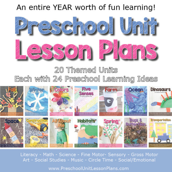A year of preschool lesson plans! Themed preschool units and hands-on learning activities for the classroom or homeschool
