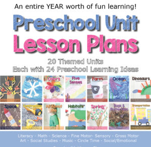 A year of preschool lesson plans! Themed preschool units and hands-on learning activities for the classroom or homeschool