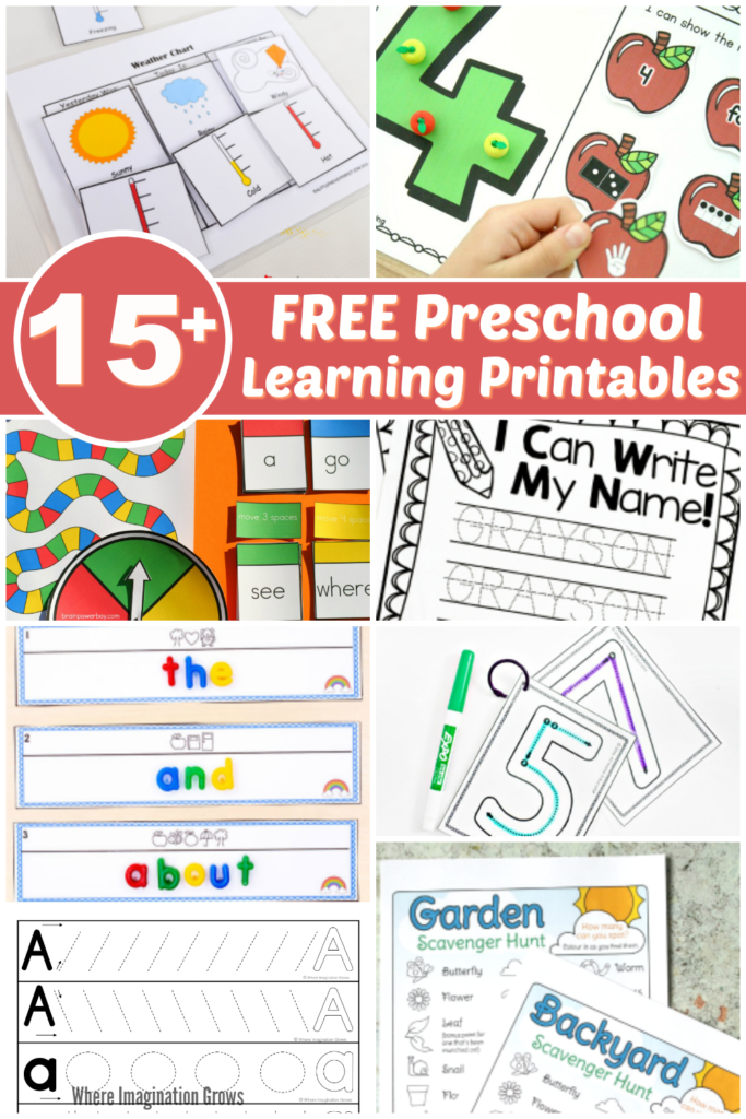 Free Preschool Printables for Learning at Home - Where Imagination Grows