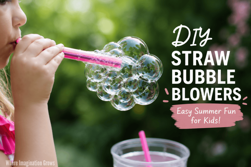DIY Straw Bubble Blowers: Easy Bubble Activity for Kids