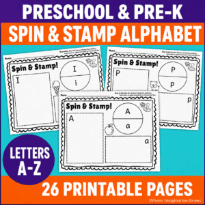 Spin & Stamp Letter Recognition Worksheets