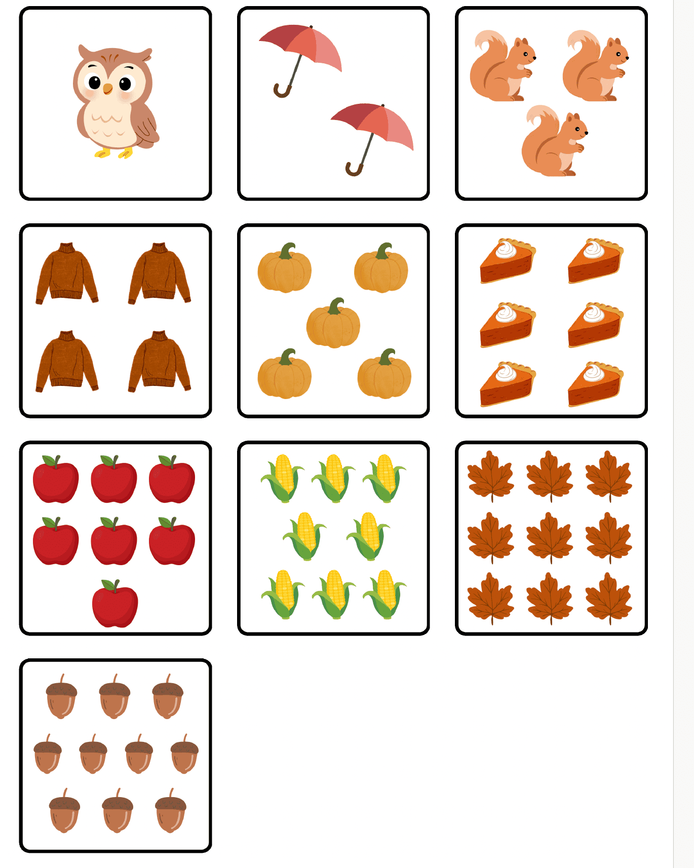 Fall Number Sense Matching Printable - Image 5