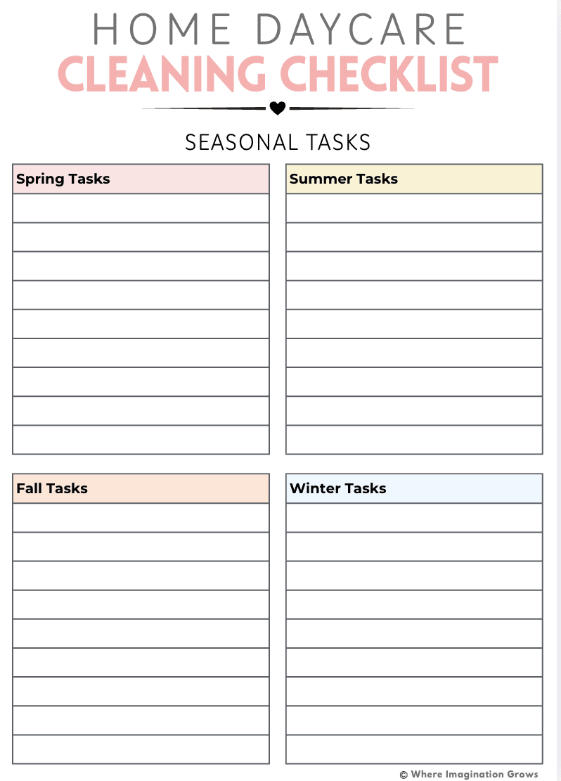Home Daycare Cleaning Checklist Printable - Image 2