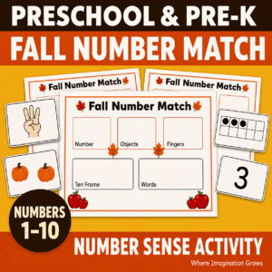 Fall Number Sense Matching Printable