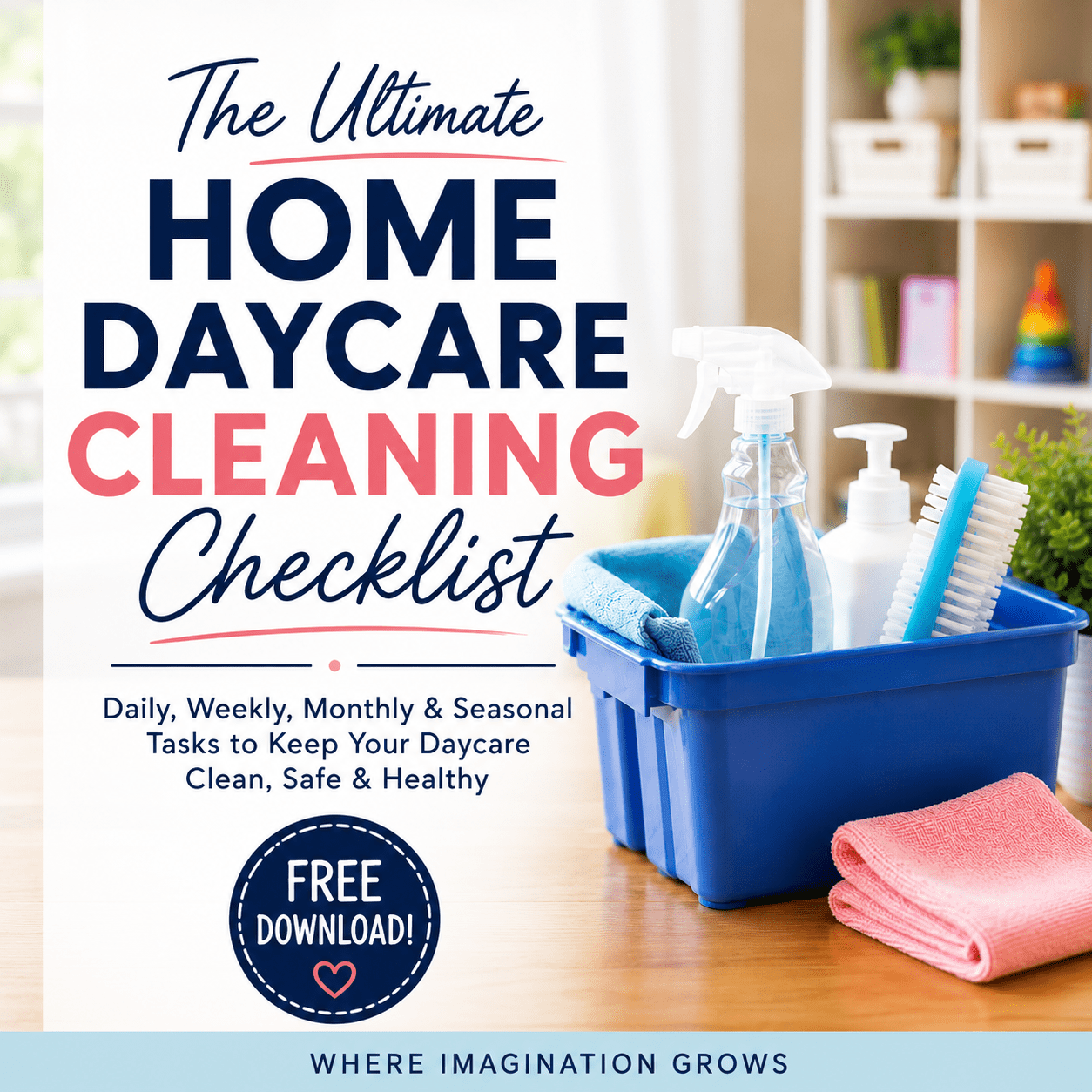 Cleaning Tips + Printable Cleaning Schedule for Home Daycare