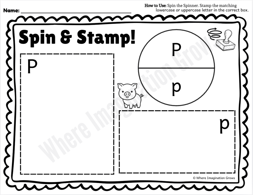 Spin & Stamp Letter Recognition Worksheets - Image 3