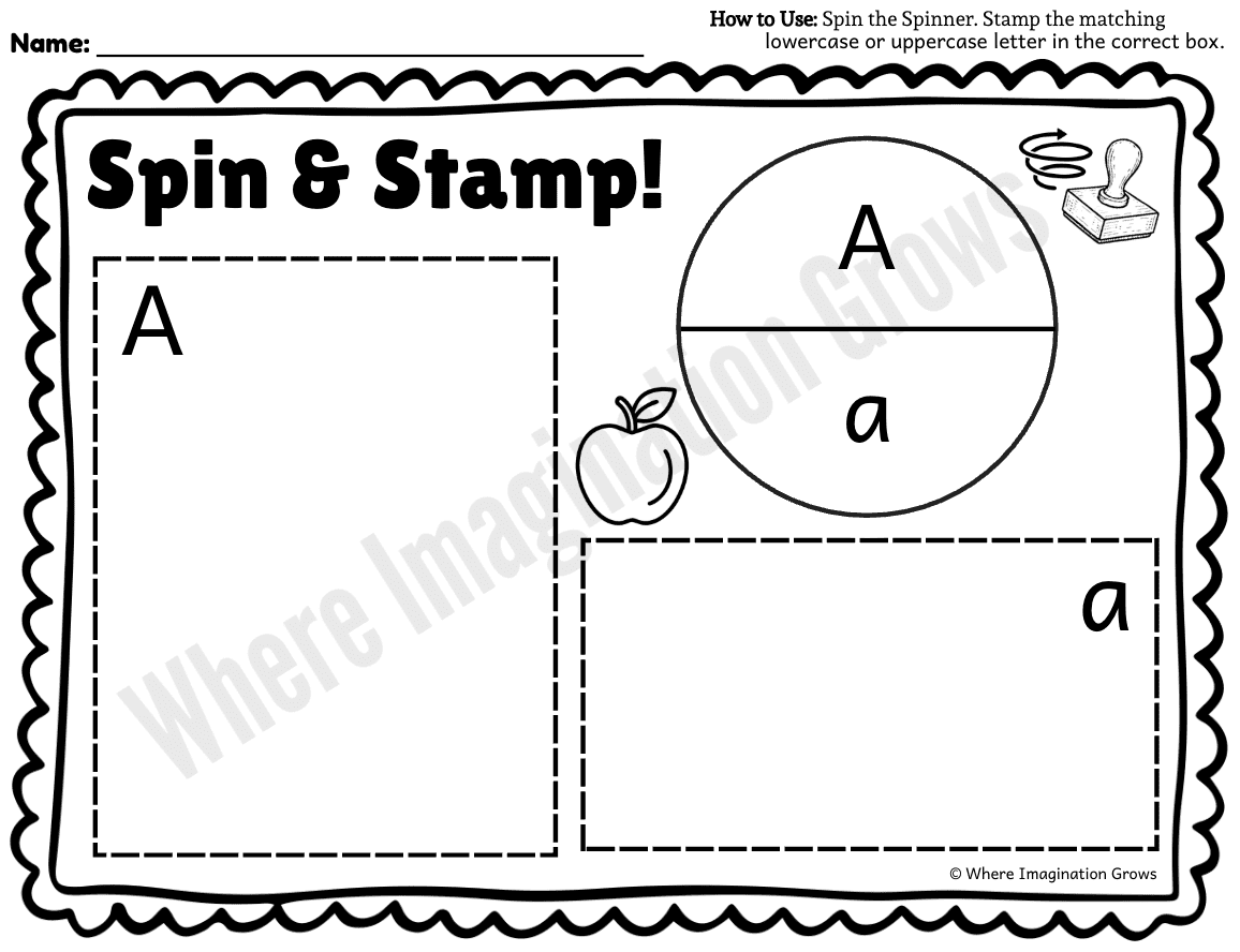 Spin & Stamp Letter Recognition Worksheets - Image 2