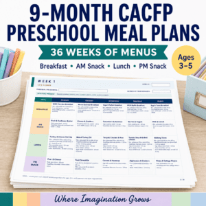 9-Month CACFP Preschool & Daycare Meal Plans | 36 Weeks of Menus