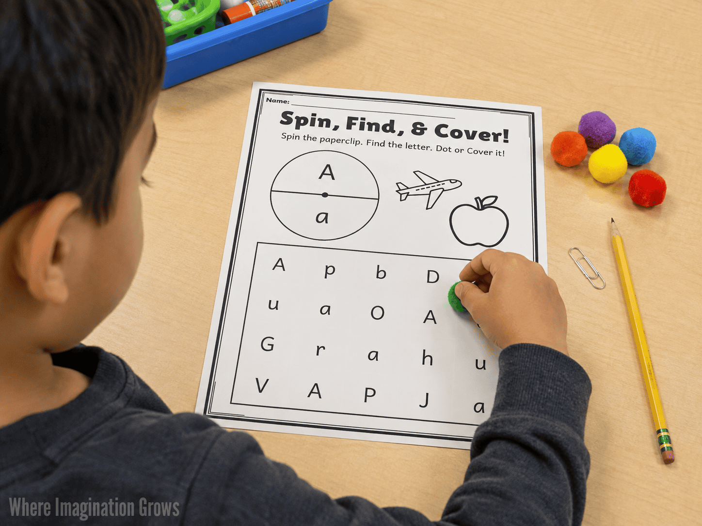 Spin, Find & Cover Alphabet Printable | Letter Recognition Activity A-Z - Image 4