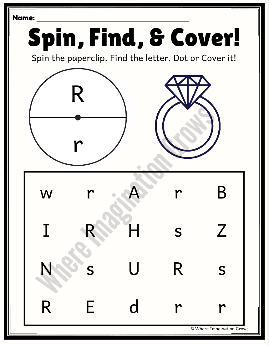 Spin, Find & Cover Alphabet Printable | Letter Recognition Activity A-Z - Image 2