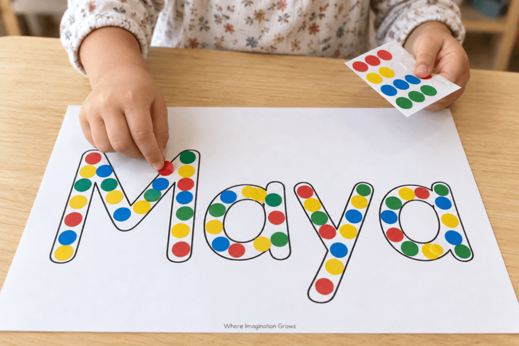 Preschool Letter Recognition Activity with Stickers