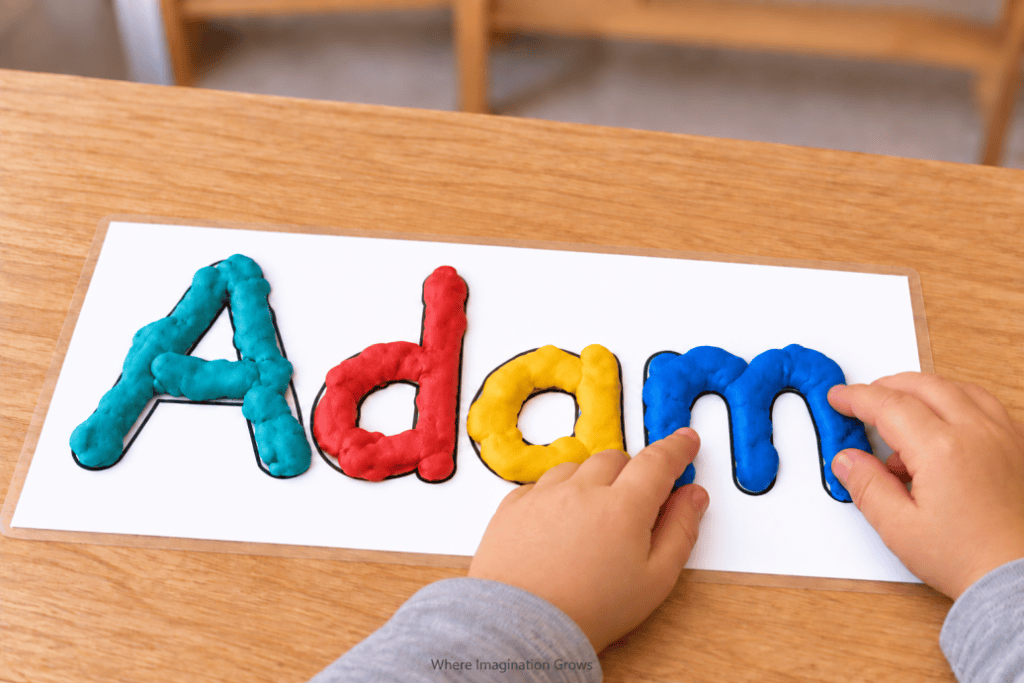 Preschool Letter Recognition Activity with Playdough